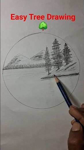 How to Draw a Tree in Scenery 🌳 Easy Pencil Sketch Tutorial | Landscape Drawing | Dhruvi Art Part 2