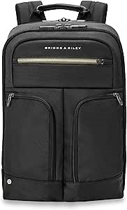 Briggs & Riley Slim Expandable Backpack - Carry On Travel Backpack for Women & Men, Personal Item Bag, Self-Repairing Zippers, Padded Straps, Fits up to 16" Laptop - HTA Collection, Black