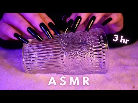 ASMR Textured Glass Scratching & Tapping (No Talking) 3 HR Background ASMR