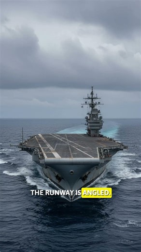 The Genius Reason Aircraft Carrier Runways Are Angled🚢✈️ #shorts #navy #aircraftcarrier