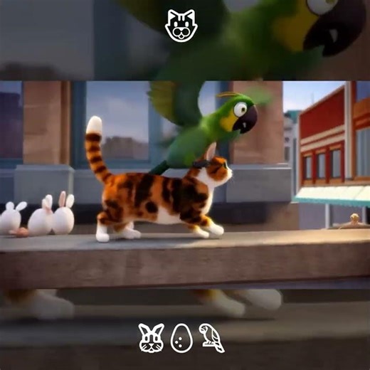 Cow Cat Parkours While Dropping Bunnies, Eggs, & Hatching Bunnies, Then a Parrot Flies to Sky! 🐱🥚🦜