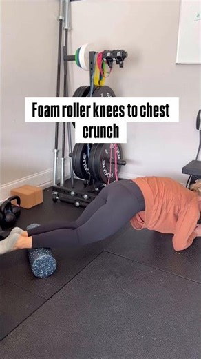 Knees to chest: foam roller