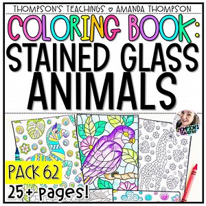 Coloring Pages | Coloring Book | Stained Glass Animals