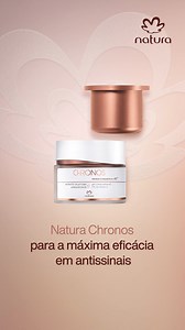 A Tecnologia Exclusiva dos Antissinais Natura Chronos une natureza e ciência para resultados comprovados em redução de rugas. | Natura