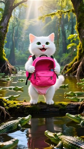 ​😱Kitten Releases Swarm of CROCODILES🐊 at School🏫 Absolute CHAOS❗ #kitten #animation #funny