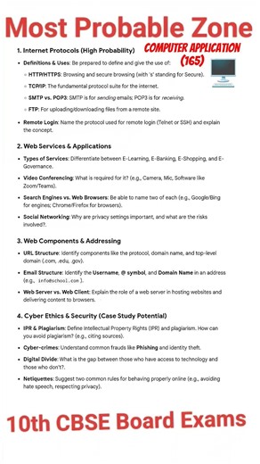 Most Expected Zone (10th Boards) Computer Application 165 #cbse