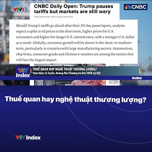 236K views · 2.1K reactions | Những động thái gần đây từ phía Mỹ, đang khiến nhiều người lo ngại rằng có thể diễn ra cuộc chiến thương mại giữa Mỹ và các quốc gia là đối tác thương mại lớn của nền kinh tế số 1 thế giới. Tuy nhiên, những phát biểu gần đây cũng như những thay đổi trong quyết định của ông Trump khiến các nhà phân tích có góc nhìn khác về sự việc. | VTV Index | Facebook