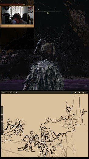 Sketching DEEPROOT DEPTHS for my ELDEN RING MAP #eldenring #eldenringclips #fromsoftware #gameart