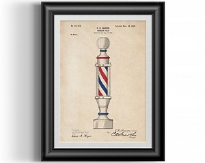 Barbers' Pole Patent Drawing, Remastered and Enhanced Patent Illustration Poster Print Art for Man Cave Shave Den and Barber Decor - Etsy