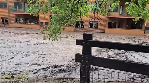 Heavy flash flooding in hitting Ruidoso right now. Images are coming into our newsroom of the floodwaters tearing through the village. (Courtesy: Isaac Barcena) | Barron Trump Fans