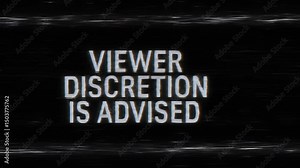 VHS Glitch Warning Disturbing Content Viewer Discretion Advised Screen