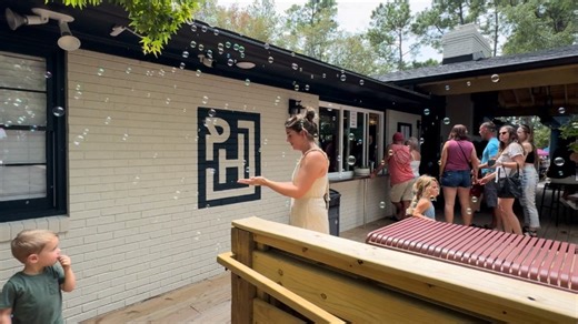 Watch bubbles float on during the Bubble Festival in Wilmington