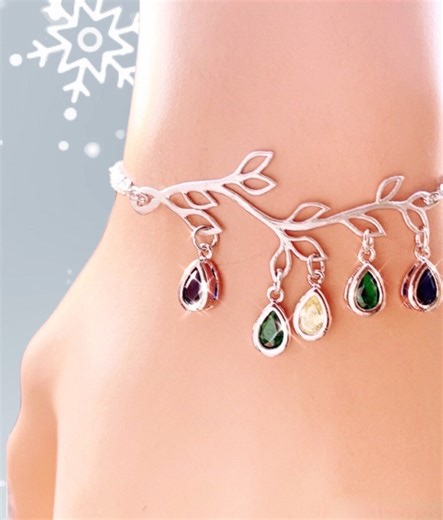 Birthstone Bracelet: Personalized Gifts Family Tree Necklace for Mom Birthstones Bridal Jewelry Gift - Etsy