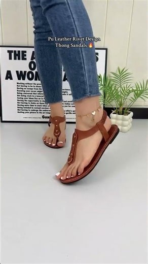 Pu Leather Rivet Design Thong Sandals flatshoes flatsandals... #Shorts #momicasophia