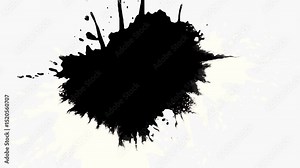 Black ink stain spreading in water, Ink transition splatter in water black watercolor ink drops background, artistic ink splatter splash effect, Ink Drops Transition on Black Background 4k 素材庫影片