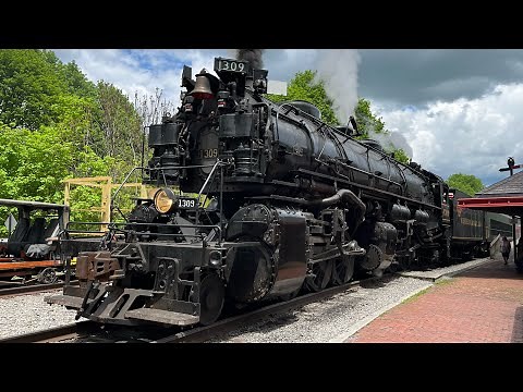 [4K] Western Maryland Scenic Railroad 1309 Steam Train