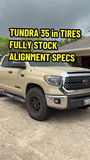 Tundra 35’s alignment specs. Hope it helps! #carsoftiktok #tundra #35s #stock