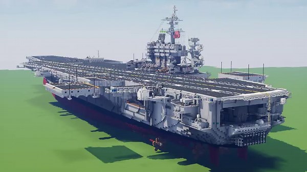 Minecraft Building USS Theodore Roosevelt Aircraft Carrier Timelapse