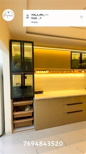 Avyanna Interior on Instagram: "Costing💰 of luxury modular kitchen project in indore | Contact us for quotation | #avyannainterior #modularkitchen #avyanna #sitevisit #kitchendesign"