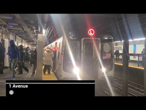 L Train Action At 1 Avenue Station (R143/R160)