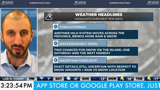 EVENING FORECAST | JAN 1, 2026 2026 is starting like 2025 ended... with a lot of active weather across the region! Multiple systems are moving through the region, bringing a mix of rain, snow, wind, and changing temperatures over the next several days. Labrador will see the most significant snowfall, while parts of the Island deal with mixed precipitation and breezy conditions. Happy New Year! Meteorologist Eddie Sheerr -- This forecast is sponsored by NL Kubota Limited. Visit www.NLKubota.ca to