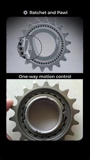 Ratchet & Pawl Mechanism 🔥 One-Way Motion Explained! #engineering #mechanism #ratchet