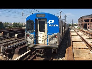 Port Authority Trans-Hudson HD 60fps: Kawasaki PA5 NWK-WTC Trains Single Tracking @ Harrison 7/19/15