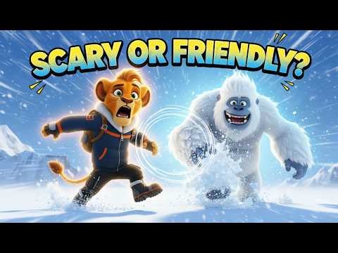 Lion Cub Meets a GIANT Yeti! 😱 Scary or Friendly? | 3D Kids Cartoon Adventure.