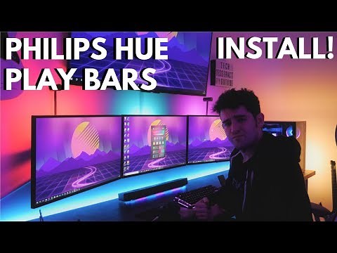 Installing Philips Hue Play LED Light Bars in my GAMING SETUP!