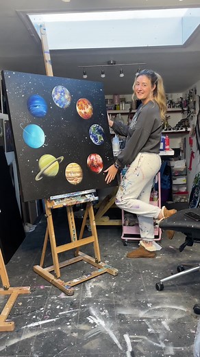 Painting the Solar System: Glow-in-the-Dark Universe Planet Art