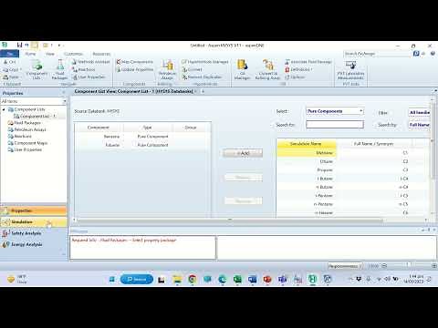 To determine number of plates and minimum reflux ratio of a distillation column using Aspen HSYSYS