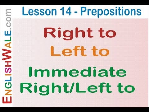 Right to, Left to, Immediate right - left to {Prepositions}