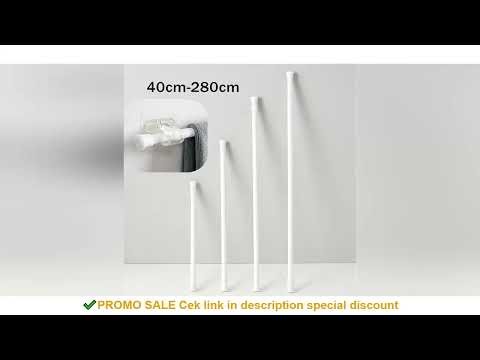 40-280cm Adjustable Curtain Rod Spring Loaded Extendable Telescopic Poles for Bathroom Bar Shower No