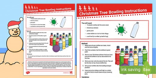 Christmas Tree Bowling Instructions