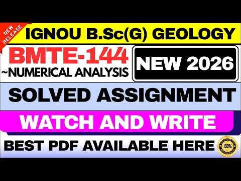 BMTE-144 Solved Assignment 2026 | IGNOU B.Sc(G) Mathematics Assignment 2026 | BMTE-144 LATEST ASSIGN