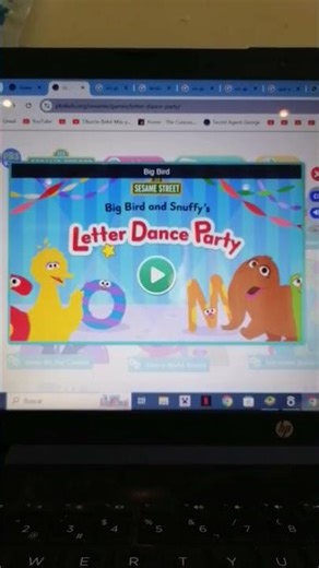 big bird and snuffy's letter dance party