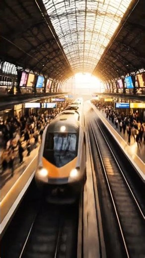 When the City Wakes Up — Unreal 8K Cinematic Train Shot 🚆✨ #train #railway #shortvideo