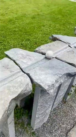 This grey granite ball rolling in a matching stone track sounds way nicer than I expected 🪨🎶