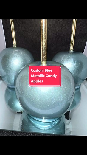 Blue Metallic Candy Apples Tutorial