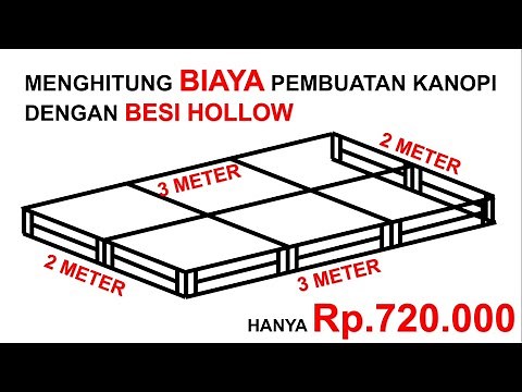 menghitung BIAYA pembuatan KANOPI dengan menggunakan BESI HOLLOW ukuran 3 x 2 meter