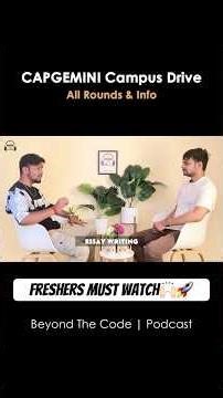 Capgemini Campus Drive Explained 🚀| Freshers Hiring - Must Watch 🎓 #shorts #podcast #capgemini
