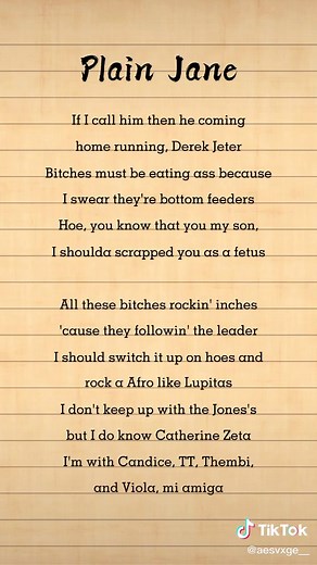 Plain Jane Nicki Minaj Lyrics