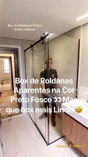 Box com Roldanas Aparentes Elegance Acabamento Preto Fosco | Um Luxo para seu banheiro