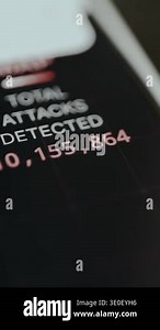 Dashboard tracking cyber security threats, number of detected cyberattacks in real time Stock Video Footage - Alamy