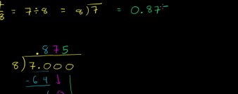 Worked example: Converting a fraction (7/8) to a decimal