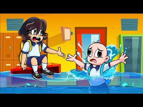BABY NOOB ESCAPES THE FLOOD AT SCHOOL! 🌊😱 WILL BABY NOOB AND NOOBSI SURVIVE?
