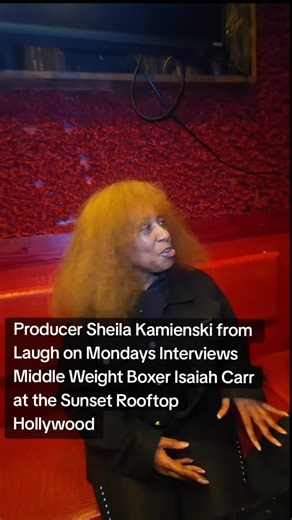 Dawn Channell on Instagram: "@sheilakamienski2778 interviews Middle Weight Boxer🥊 @realisaiahcarr at the Sunset Rooftop in Hollywood. #Boxing #MiddleHeavyRateBoxer #SportsInterview #isaiaahcarr"