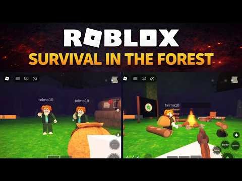 Roblox - Survival in the Forest Gameplay with 2 Players Splitscreen Multiplayer on PC