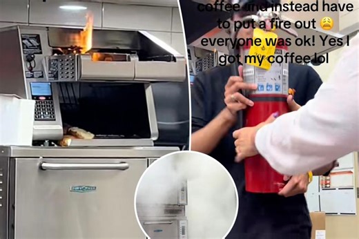Dunkin’ Donuts customer forced to put out fire that staff ignored — but trolls say she overreacted: ‘A bit excessive’