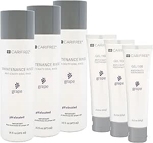 CariFree Maintenance & Prevention Kit, Grape | Anti-Cavity Fluoride Toothpaste & Mouthwash Freshens Breath and Moistens Mouth | Dentist Recommended for Oral Care (3-Month Supply)